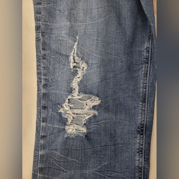 Lane Bryant Genius Fit Distressed Crop Blue Jeans Medium Wash size 18 - Picture 5 of 13